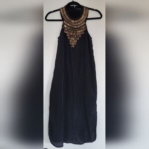 French Connection Black Silk Halter Dress